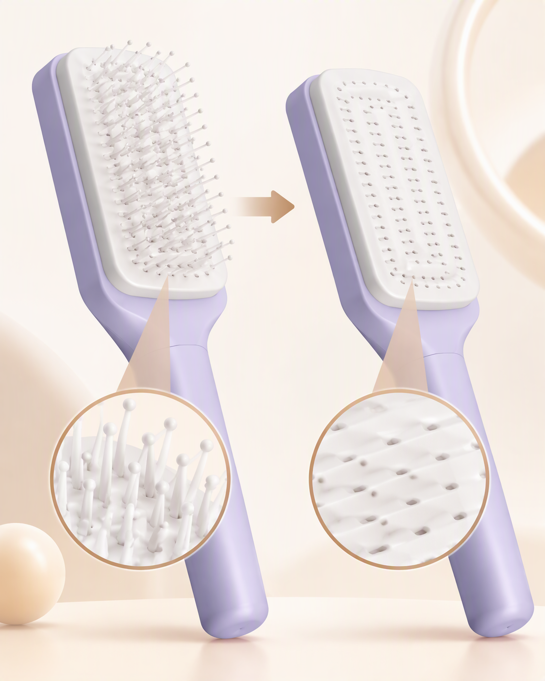 Retract - Self-Cleaning Retractable Detangling Hairbrush